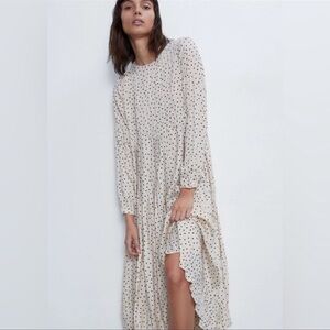 Zara polka dot wrinkled look dress
